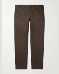 NN 07 Pantaloni chino a gamba affusolata in twill di misto cotone biologico Theo 1420 Marrone