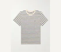 Slim-Fit Logo-Embroidered Striped Cotton-Jersey T-Shirt