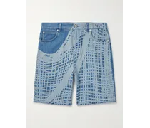 Paula's Ibiza Shorts a gamba dritta in denim stampato con frange