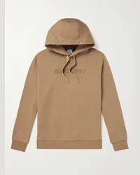 Burberry Felpa in jersey di cotone con cappuccio e logo Ansdell Neutri