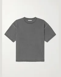 John Elliott + Co T-shirt cropped in jersey di cotone Reversed Grigio