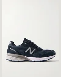 New Balance Sneakers in mesh e camoscio 990v4 Blu