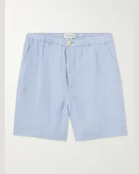 Oliver Spencer Shorts a gamba dritta in lino con coulisse Osborne Blu