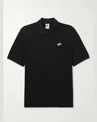 Nike Polo in cotone piqué con logo ricamato Club Nero