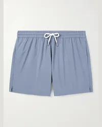 Thom Sweeney Shorts da mare medi a gamba dritta Blu