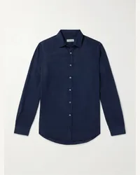 Canali Camicia in twill di lyocell Blu