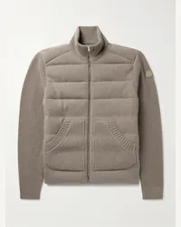 Moncler Piumino in shell e misto lana vergine e cashmere Neutri