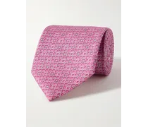 Cravatta in twill di seta stampata, 8 cm