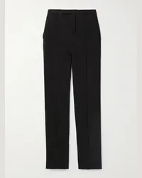 Saint Laurent Pantaloni slim-fit in faille Nero