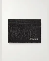 Gucci Portacarte in pelle pieno fiore con logo Nero