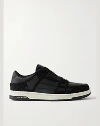 Amiri Sneakers in pelle e bouclé metallizzato Skel-Top Nero