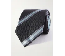 Cravatta in seta jacquard a righe, 7 cm