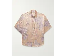 Camicia oversize in raso increspato con stampa floreale Setar