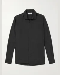 Saint Laurent Polka-Dot Silk-Crepe Shirt Nero