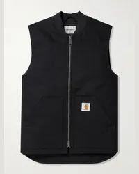 Carhartt WIP Gilet in tela di cotone con logo applicato Nero