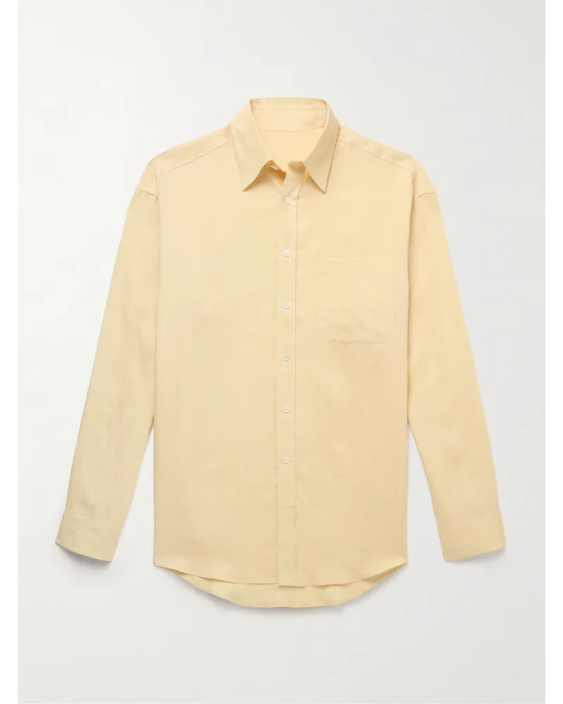 Anderson & Sheppard Camicia in lino Giallo