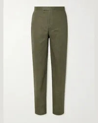 Favourbrook Pantaloni slim-fit a gamba dritta in lino Allercombe Verde