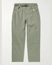 Nike Pantaloni a gamba dritta in shell stretch con cintura e logo ricamato ACG Verde