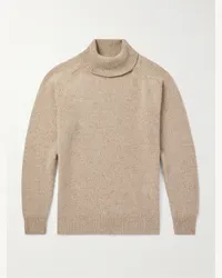 LARDINI Pullover a collo alto in cashmere spazzolato Neutri