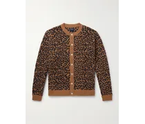 Cardigan in lana jacquard leopardata
