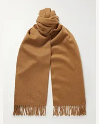 Loro Piana Sciarpa in cashmere con frange Arancione