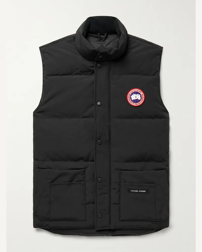 Canada Goose Piumino smanicato slim-fit in Arctic Tech trapuntato Freestyle Crew Nero