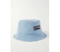 Cappello da pescatore in lino con logo applicato