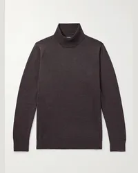 Caruso Pullover a collo alto in misto lana, seta e cashmere Marrone