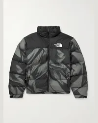 The North Face Piumino trapuntato in shell con cappuccio e stampa 1996 Retro Nuptse Nero