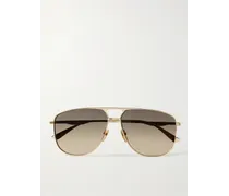 Gucci Aviator-Style Gold-Tone Sunglasses Oro