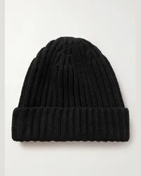 The Row Dibbo Ribbed Cashmere Beanie Nero