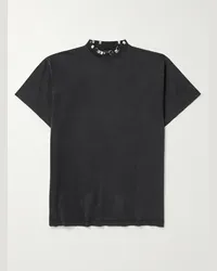 Balenciaga T-shirt oversize in jersey di cotone con decorazioni Nero