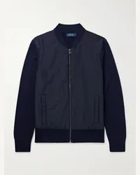 Ralph Lauren Bomber in shell di misto cotone imbottito e feltro di lana Blu