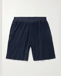 Massimo Alba Shorts a gamba dritta in spugna di misto cotone Bryan Blu