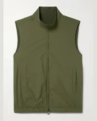 Loro Piana Gilet reversibile in lana vergine Super Wish® e shell Storm System Verde