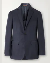 Canali Blazer slim-fit in misto lino e seta Blu