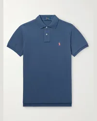 Ralph Lauren Polo in cotone piqué con logo ricamato Blu