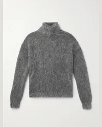 Saint Laurent Pullover a collo alto in misto mohair Grigio