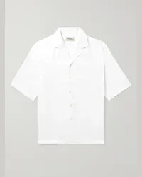 Officine Generale Camicia in lyocell con colletto aperto Eren Bianco