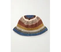 Cappello da pescatore in cotone biologico crochet a righe Brew