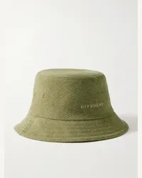 Givenchy Cappello da pescatore in tela di cotone con logo ricamato Verde