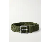 MR P. Cintura in camoscio intrecciato, 3,5 cm Verde