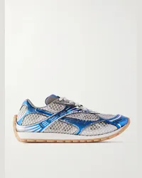 Bottega Veneta Sneakers in mesh e gomma metallizzata Orbit Blu