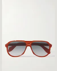 Cutler and Gross Occhiali da sole in acetato stile aviator 9782 Rosso