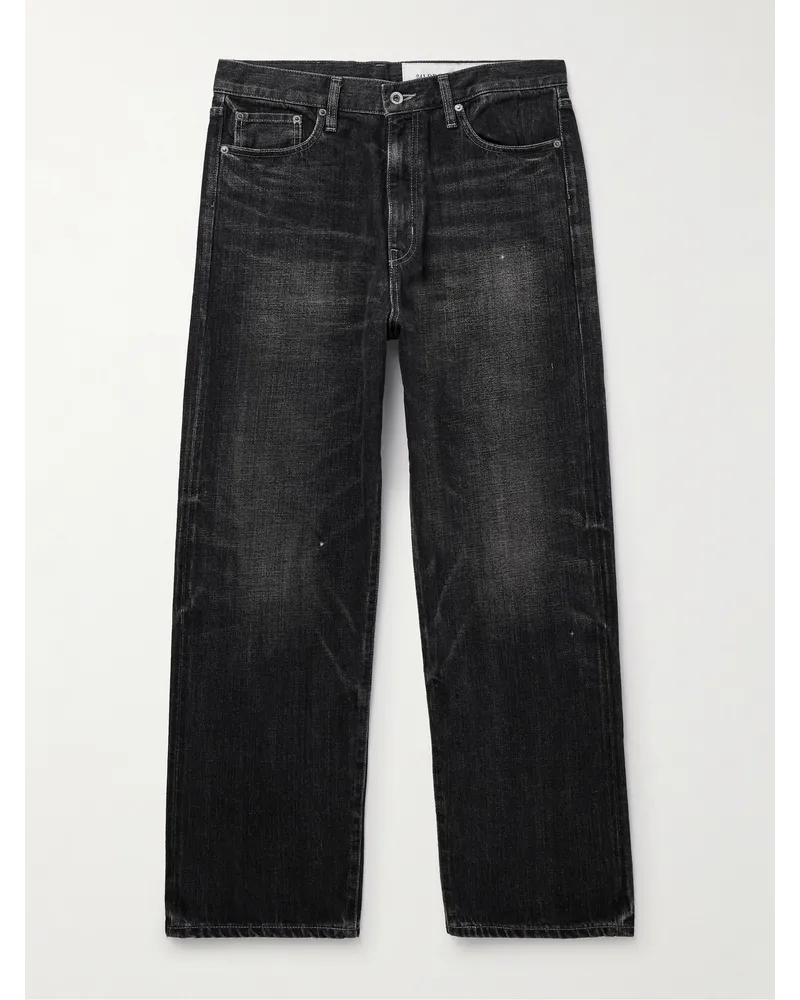 Neighborhood Jeans a gamba dritta in denim cimosato Nero