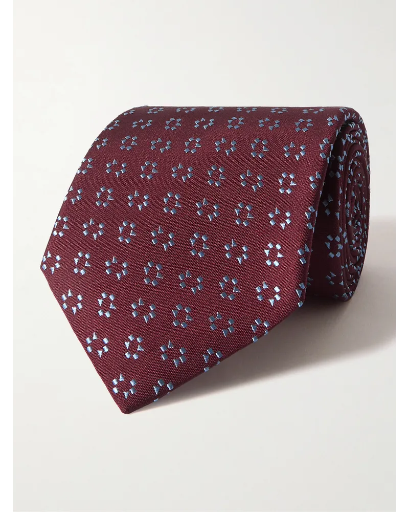 Charvet Cravatta in seta jacquard, 8,5 cm Rosso