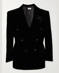 Saint Laurent Giacca doppiopetto in velluto Nero