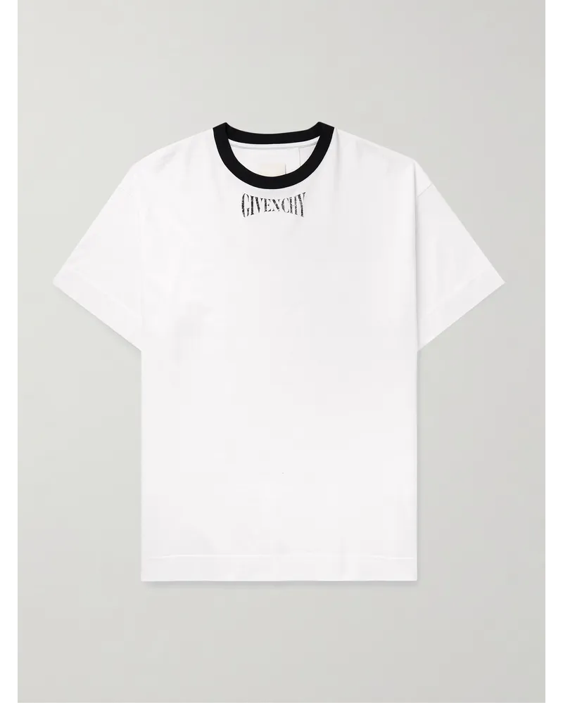 Givenchy T-shirt in jersey di cotone con logo Bianco