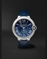 Cartier Orologio automatico 42 mm in acciaio con cinturino in alligatore Ballon Bleu de , N. rif. CRWSBB0025 Blu