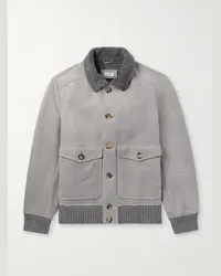 Brunello Cucinelli Bomber in shearling Grigio